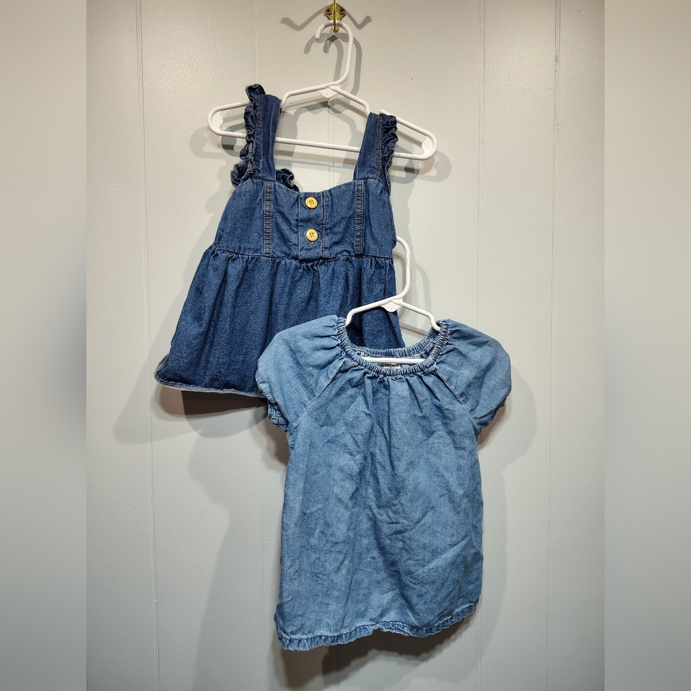 Girls Denim 2 Top Bundle Blue Size 3T
